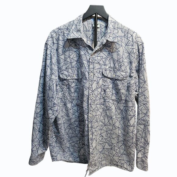 Vtg 90s Guess Jeans Button Up L/S Men's Shirt Georges Marciano USA Size 3 SPOT - Picture 1 of 11